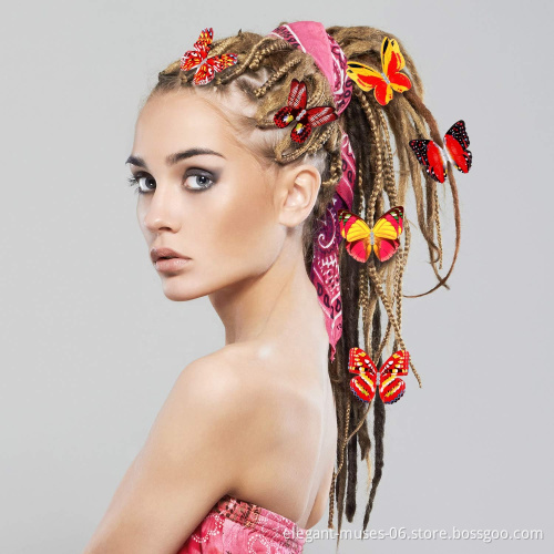 African Kids Children Colorful Butterfly Cuffs Loc Jewelry Hair Beads For Dreadlock Braiding Hair Extension